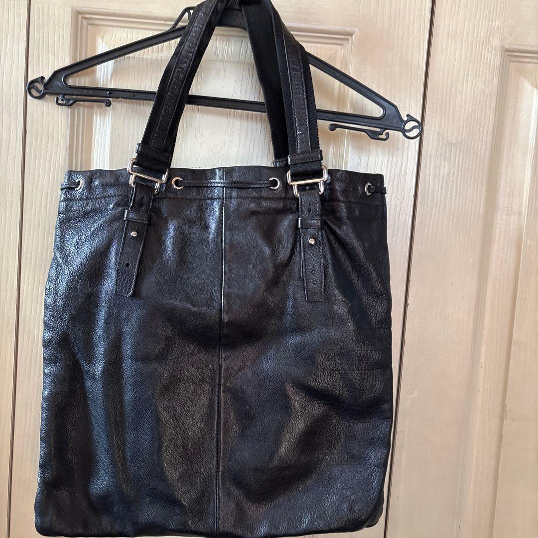 YSL ブラックレザートートバッグ