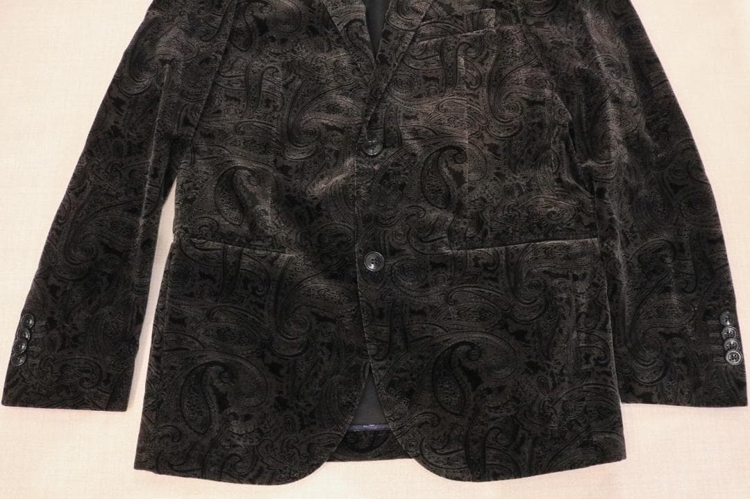 美品 エトロ メンズ セットアップ ジャケット 48 パンツ 46 ベルベット