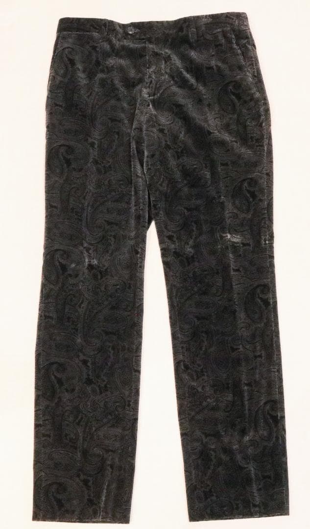 美品 エトロ メンズ セットアップ ジャケット 48 パンツ 46 ベルベット