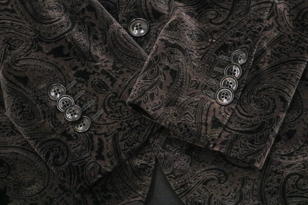 美品 エトロ メンズ セットアップ ジャケット 48 パンツ 46 ベルベット