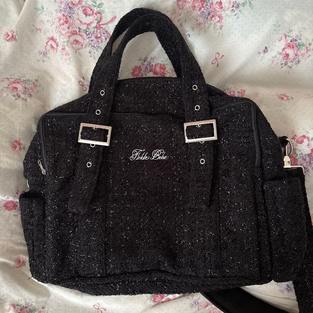 fickle bebe フィクルベベ BIGツイードショルダー 黒