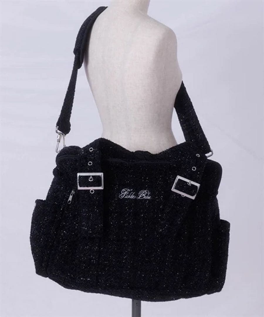 fickle bebe フィクルベベ BIGツイードショルダー 黒