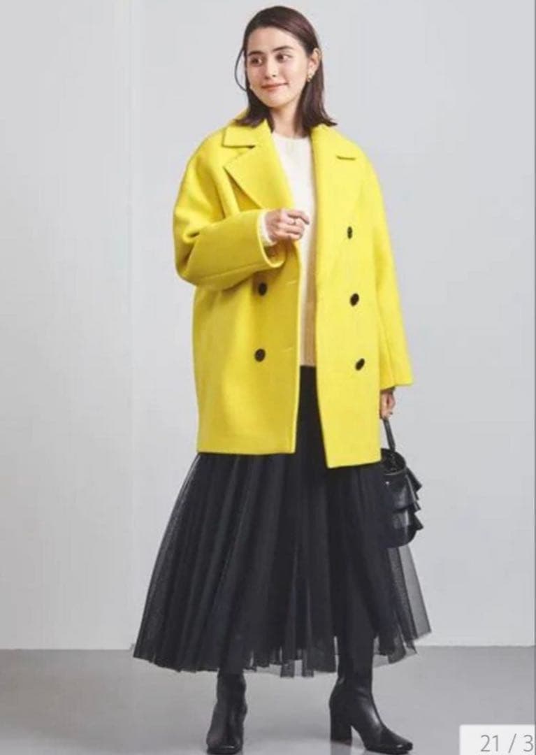 【UNITED ARROWS】鮮やかイエローピーコート36