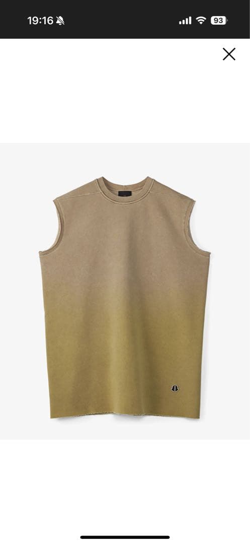 MONCLER + RICK OWENS 24ss ノースリーブカットソー