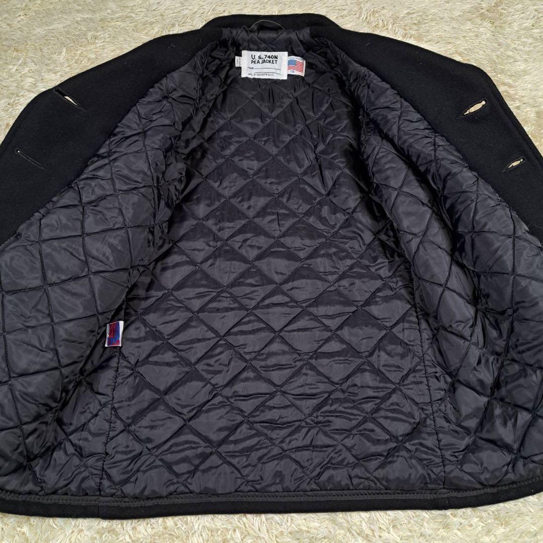 美品　ショット　USA ピーコート　キルティング　黒　サイズ18 ダブル