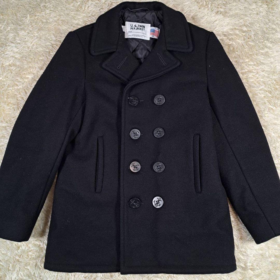 美品　ショット　USA ピーコート　キルティング　黒　サイズ18 ダブル