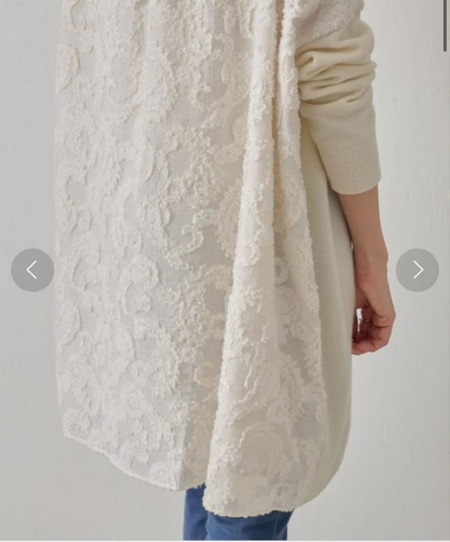 BEARDSLEY（ビアズリー） うしろジャガード ニットチュニック ホワイト