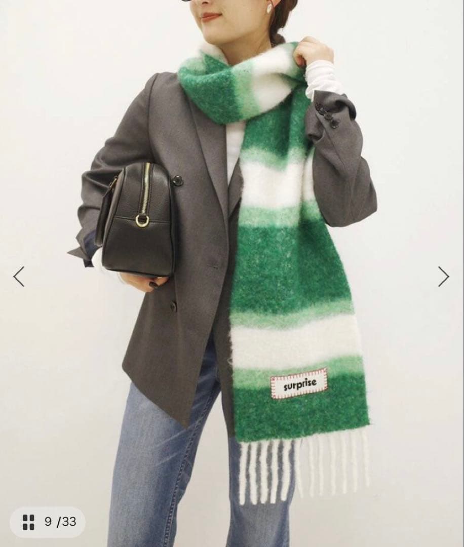 SLOBEIENA SURPRISE フリンジマフラーALPACASCARF