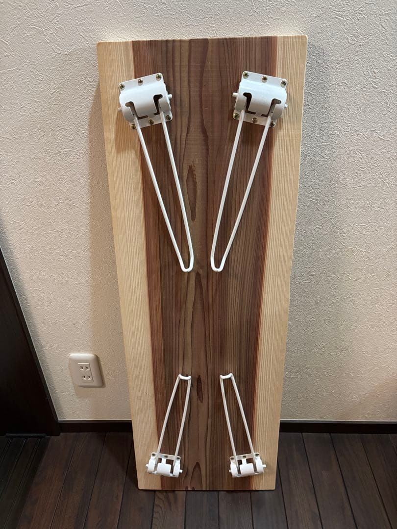 一枚板 無垢材 杉板 折りたたみ ローテーブル サイドテーブル　紀州杉　無節