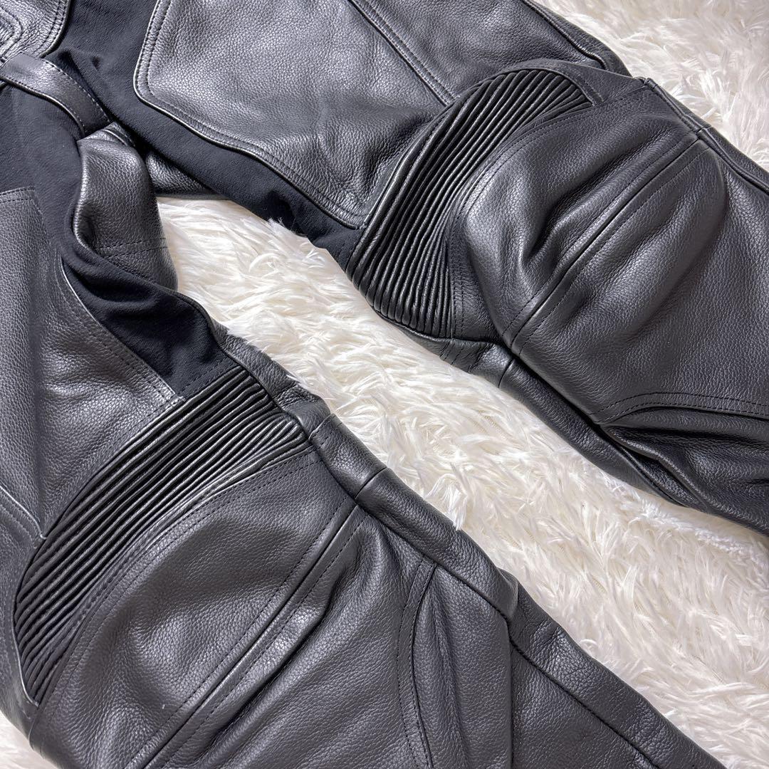 Clooney ライディングパンツ レザーパンツ オートバイ 用 36 本革 黒