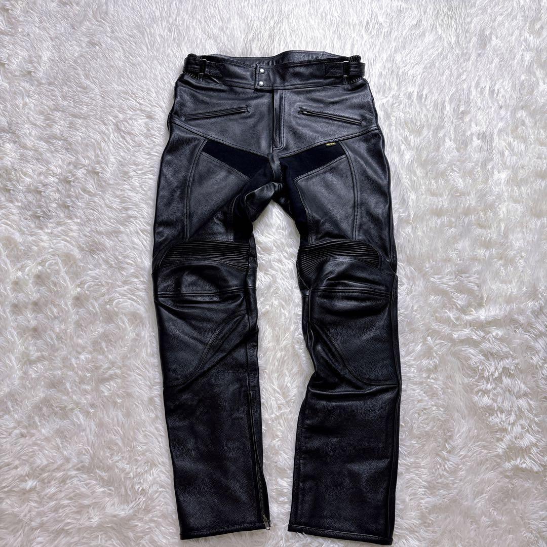 Clooney ライディングパンツ レザーパンツ オートバイ 用 36 本革 黒