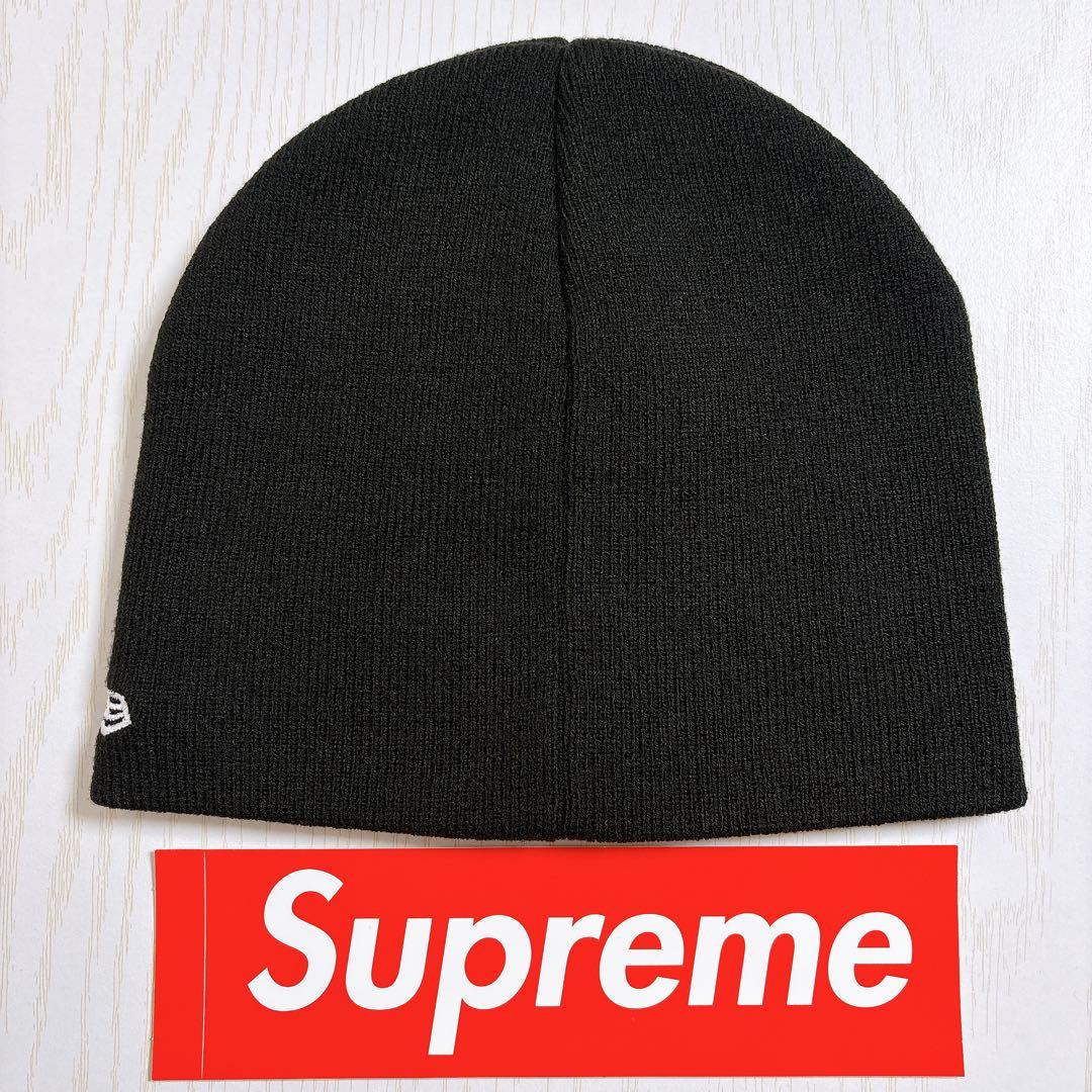 Supreme NEW ERA ニット帽　ビーニー　Sロゴ　ブラック　黒