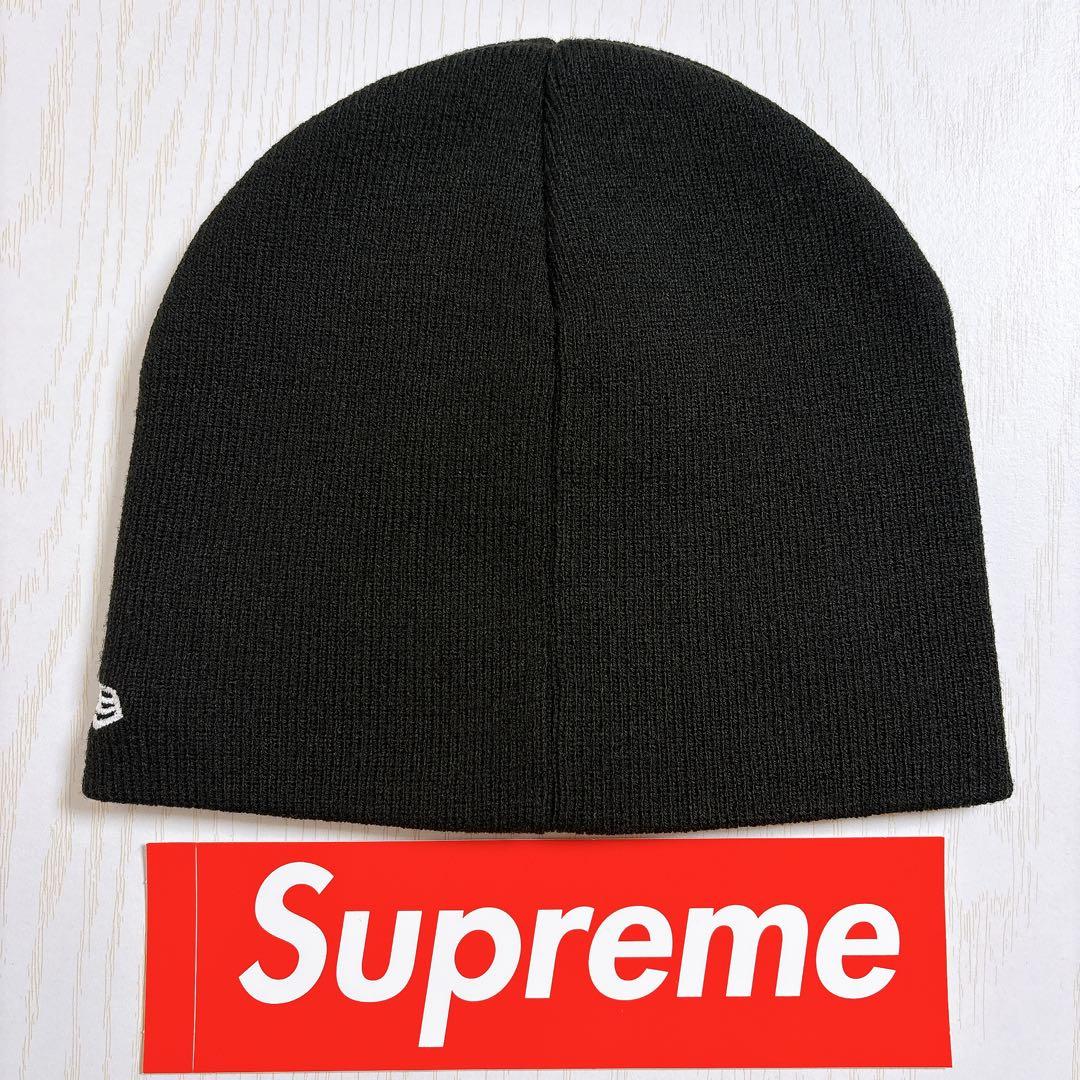 Supreme NEW ERA ニット帽　ビーニー　Sロゴ　ブラック　黒