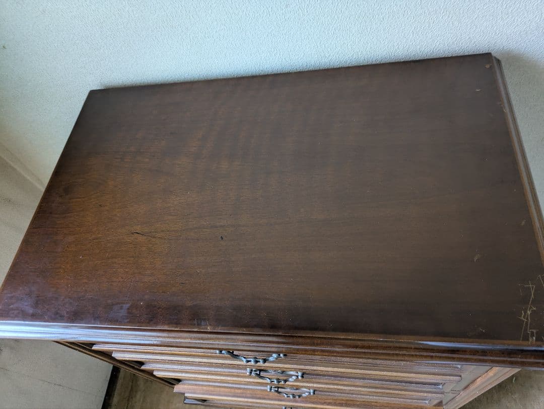 アンティーク　木製チェスト 4段 ダークブラウン