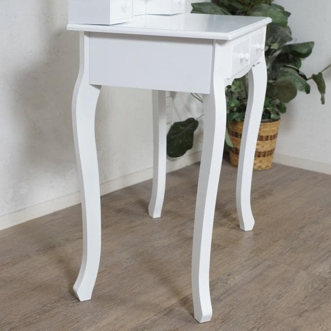 【新品】LED女優ライト　ドレッサー＆スツール　三面鏡　明るさ無段階調節