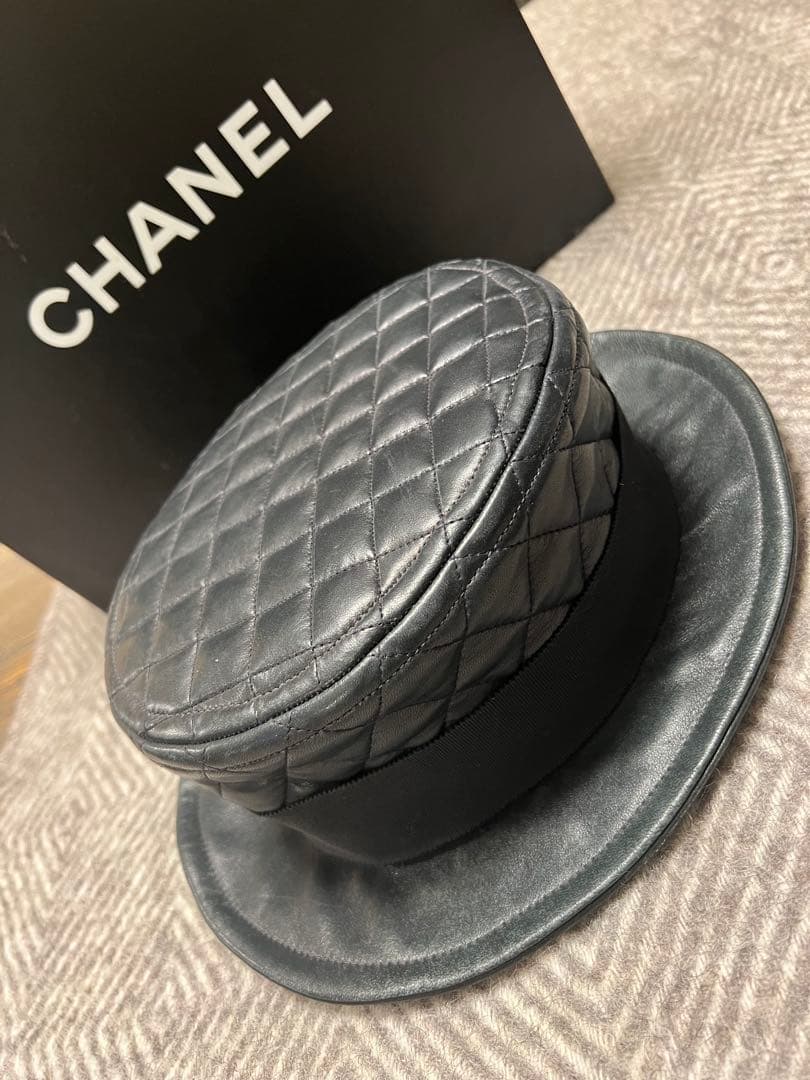 CHANEL シャネル　ラムスキン　マトラッセ　ハット　帽子