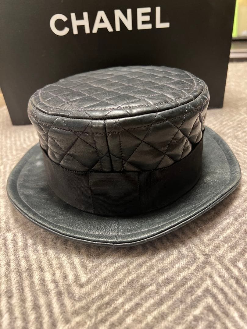 CHANEL シャネル　ラムスキン　マトラッセ　ハット　帽子