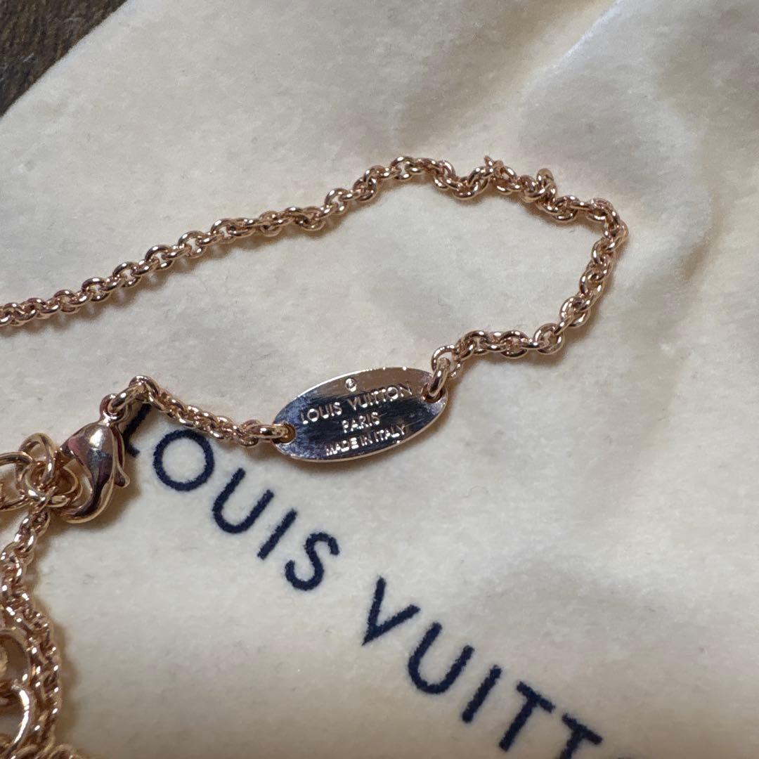 LOUIS VUITTON V字型ペンダント ネックレス ローズゴールド
