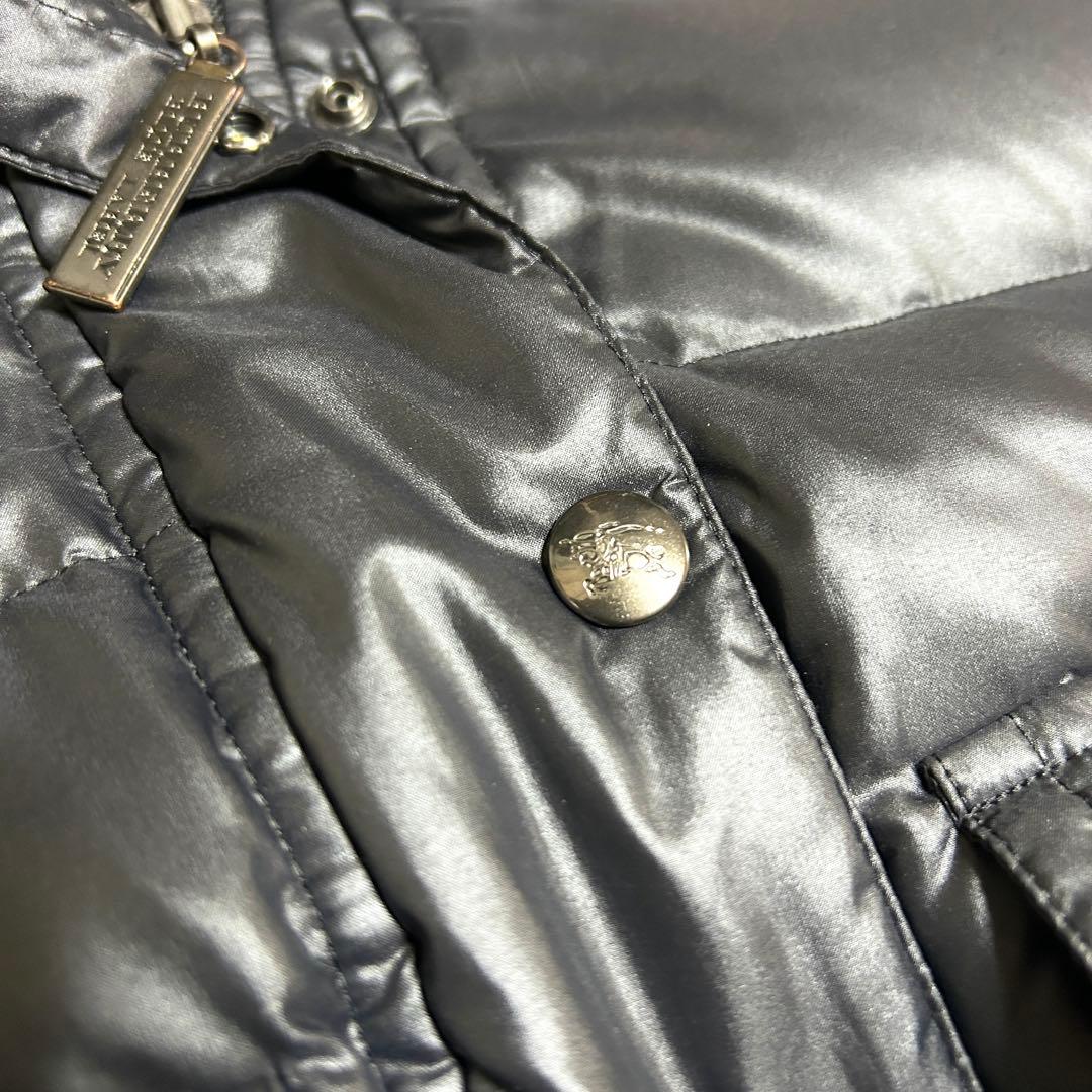 極美品✨ バーバリーブルーレーベル ダウンベスト ノバチェック ラクーンファー