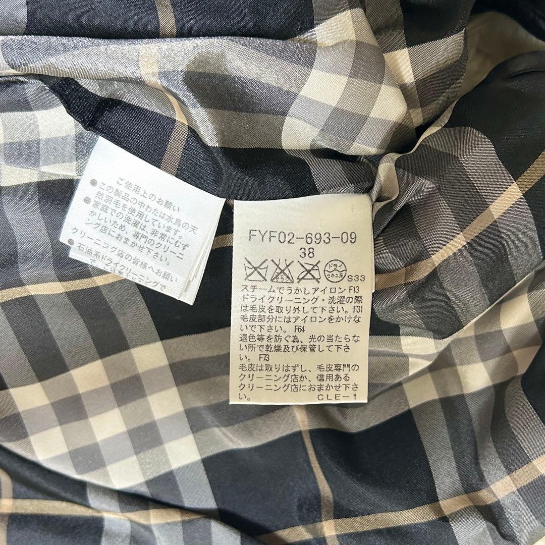 極美品✨ バーバリーブルーレーベル ダウンベスト ノバチェック ラクーンファー