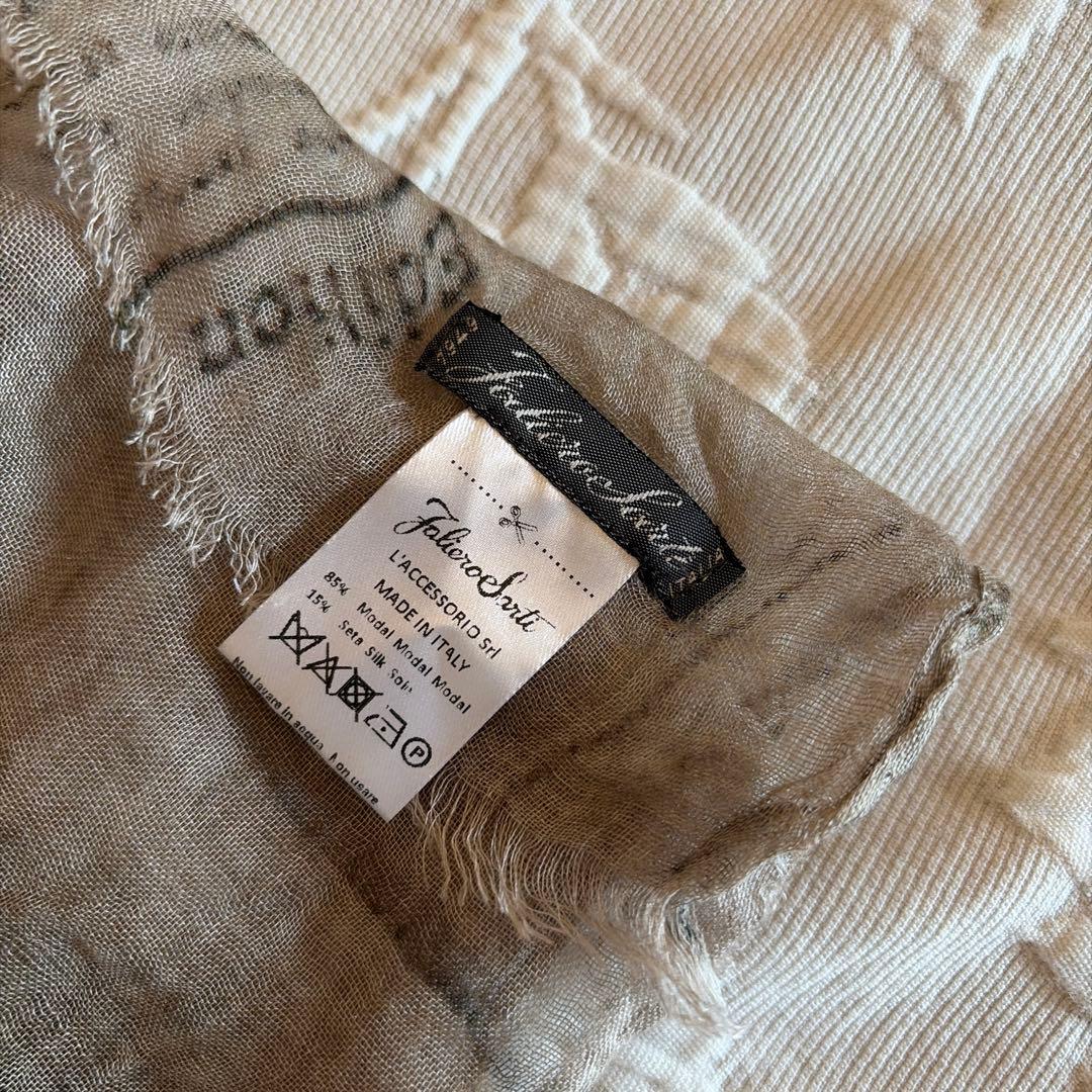 ファリエロサルティ　大判ストール　シルク混　誌面柄