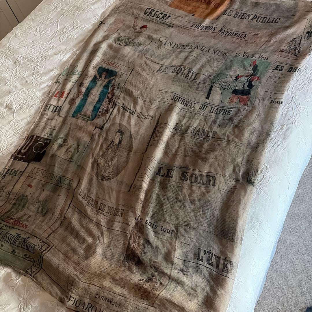 ファリエロサルティ　大判ストール　シルク混　誌面柄