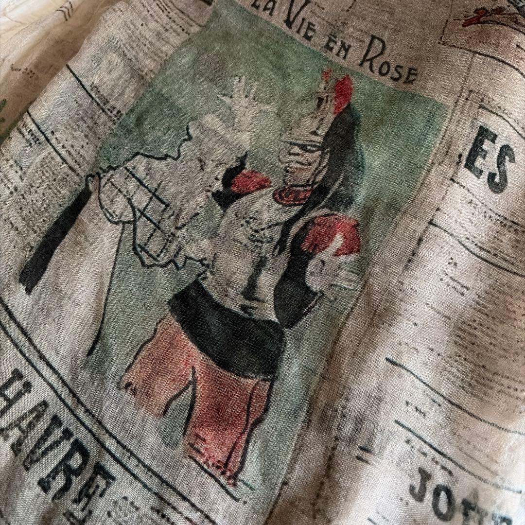 ファリエロサルティ　大判ストール　シルク混　誌面柄