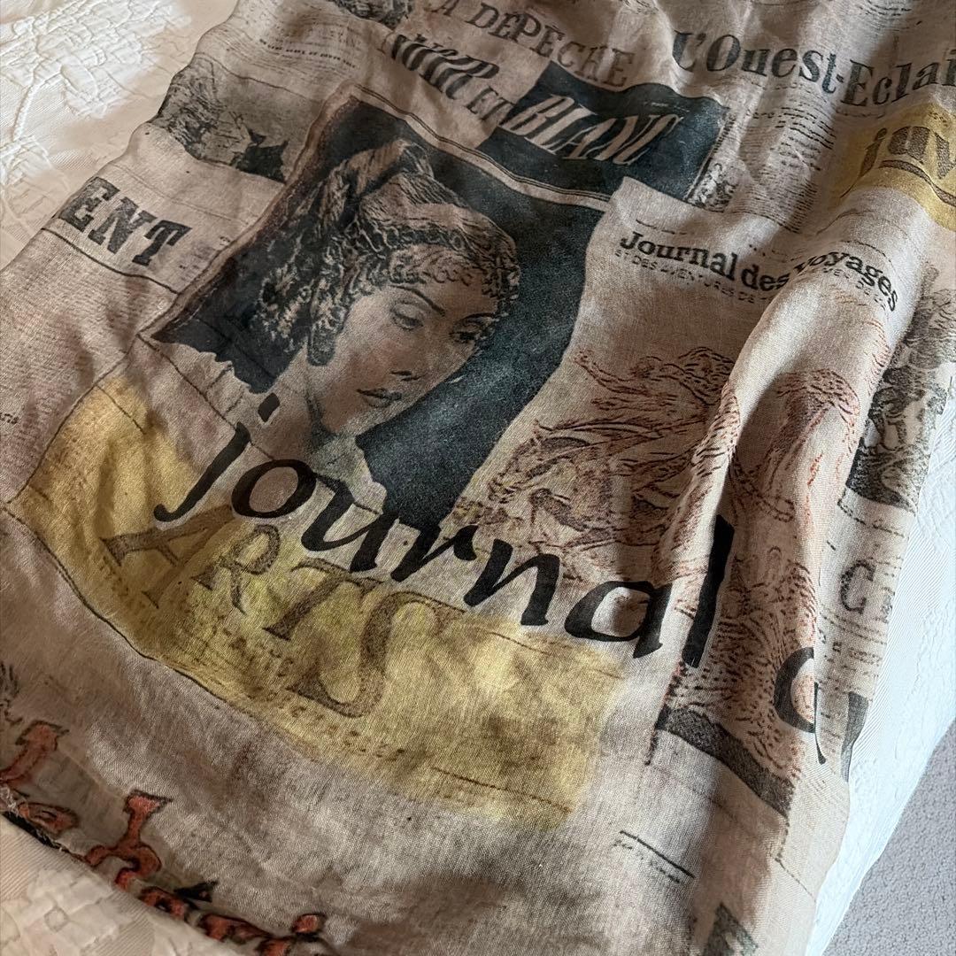 ファリエロサルティ　大判ストール　シルク混　誌面柄