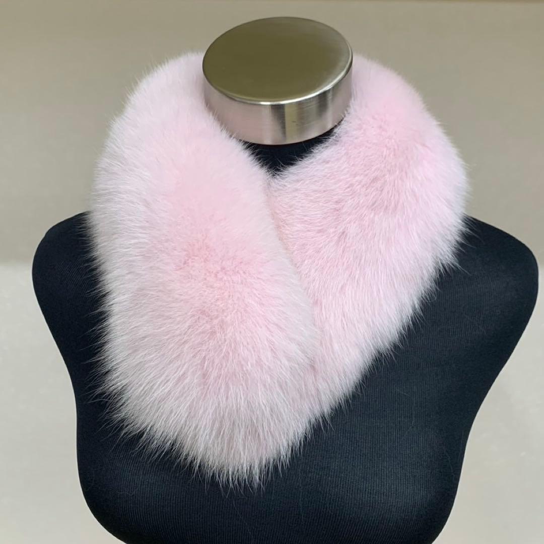 【新品 ファーマフラー】シャドーフォックス【ライトピンク】