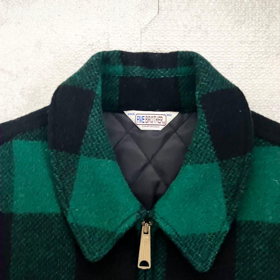 美品 ファイブブラザー CPO ウールジャケット バッファローチェック Lサイズ