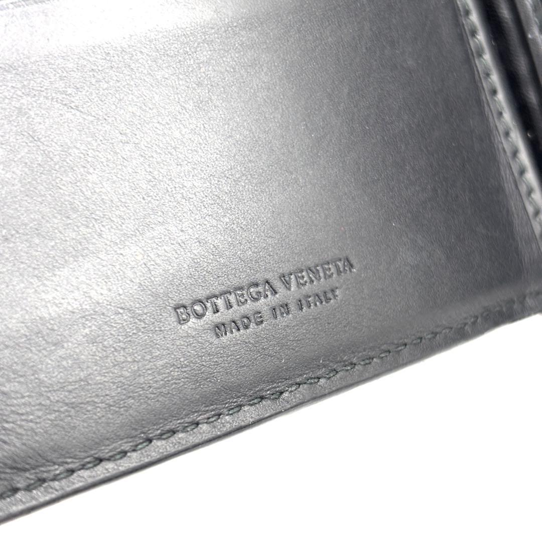 【美品】ボッテガヴェネタ マネークリップ イントレチャート レザー メンズ 黒