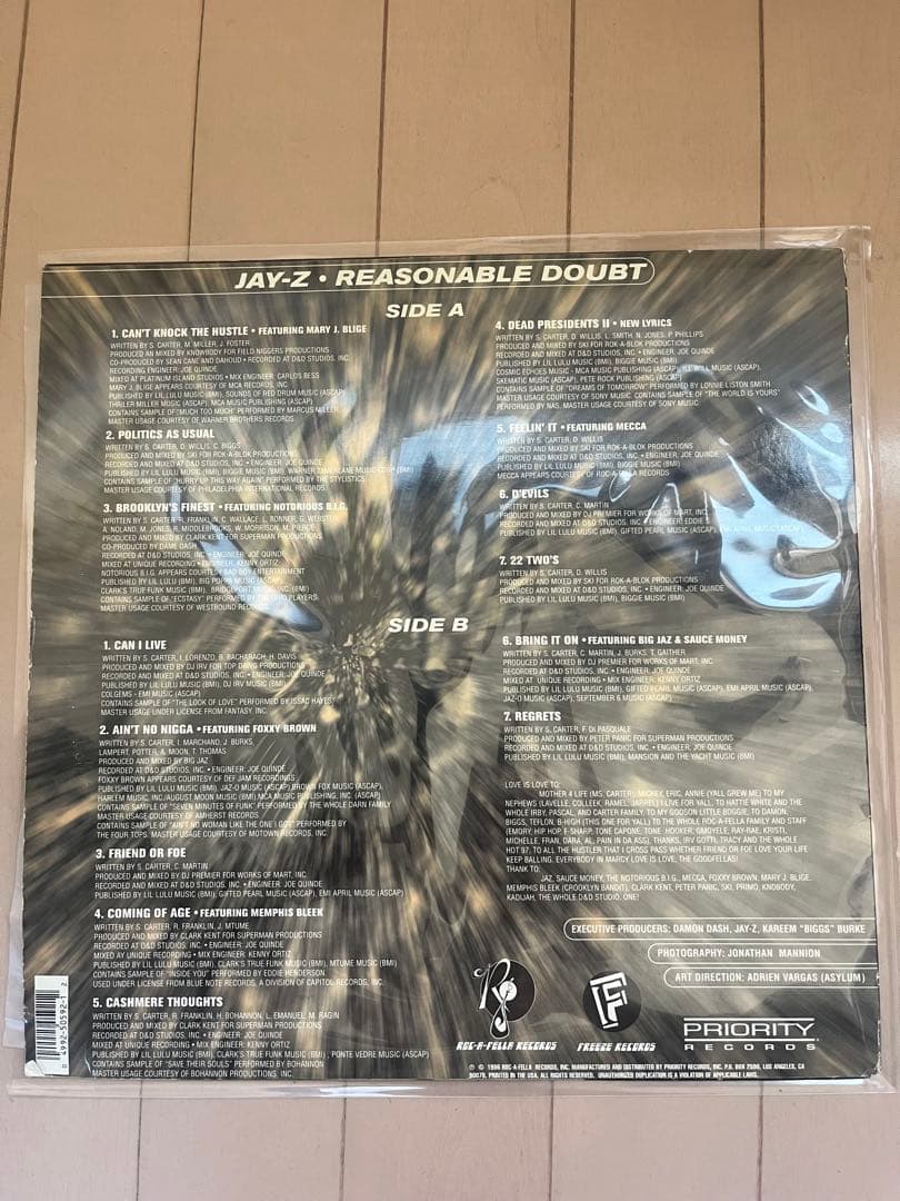USオリジナル Jay-z Reasonable Doubt 2LP レコード