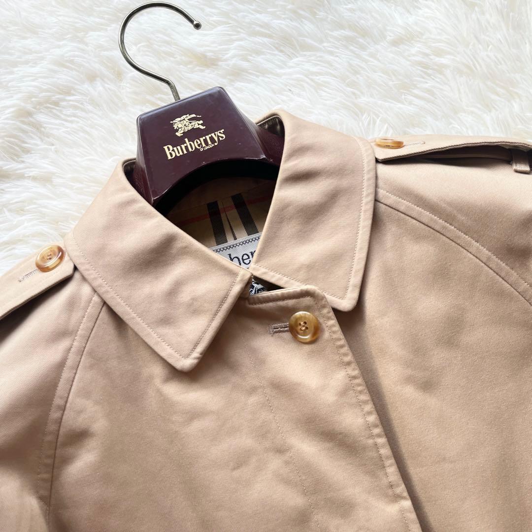 美品　バーバリー　ステンカラーコート　ベージュ　ライナー付き　ノバチェック