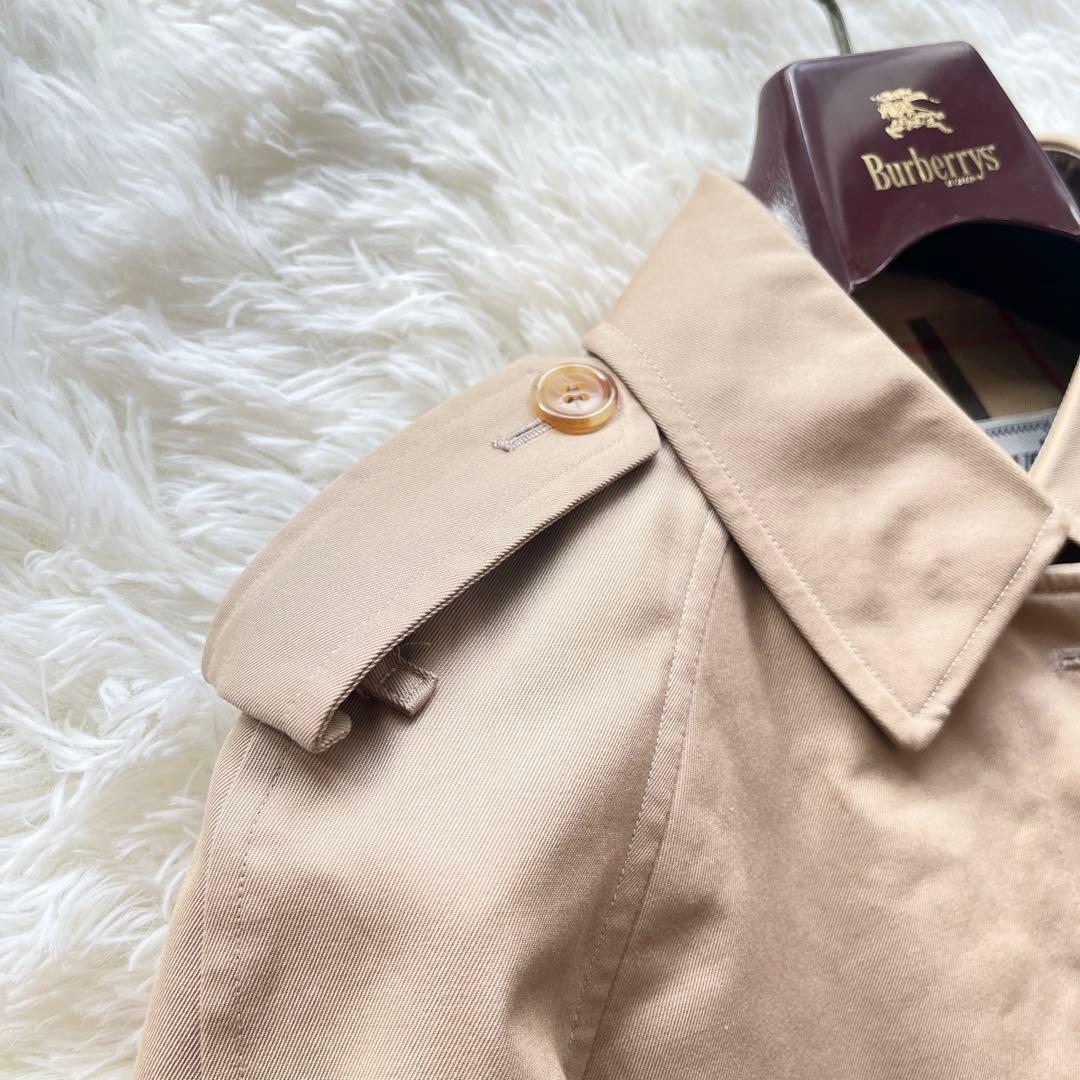 美品　バーバリー　ステンカラーコート　ベージュ　ライナー付き　ノバチェック