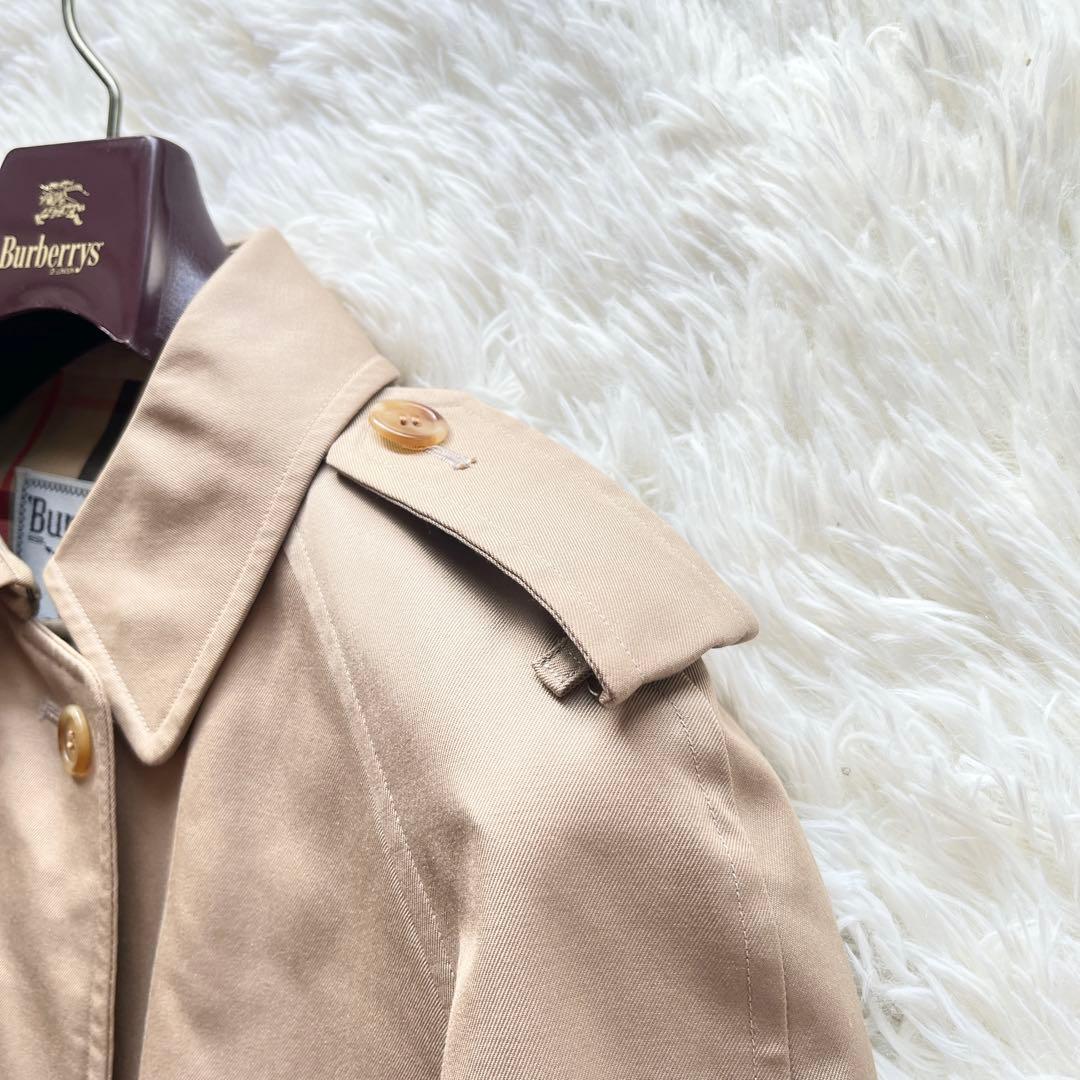 美品　バーバリー　ステンカラーコート　ベージュ　ライナー付き　ノバチェック