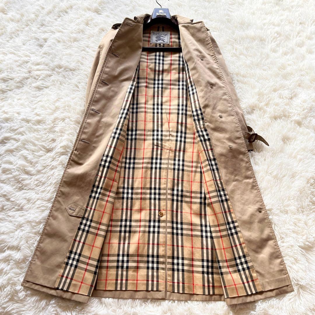 美品　バーバリー　ステンカラーコート　ベージュ　ライナー付き　ノバチェック