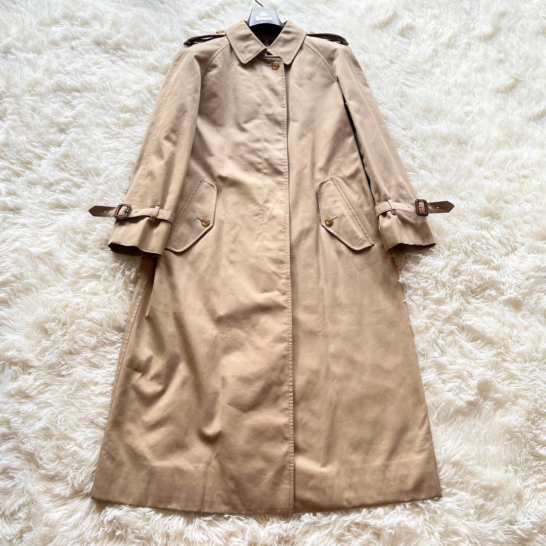 美品　バーバリー　ステンカラーコート　ベージュ　ライナー付き　ノバチェック