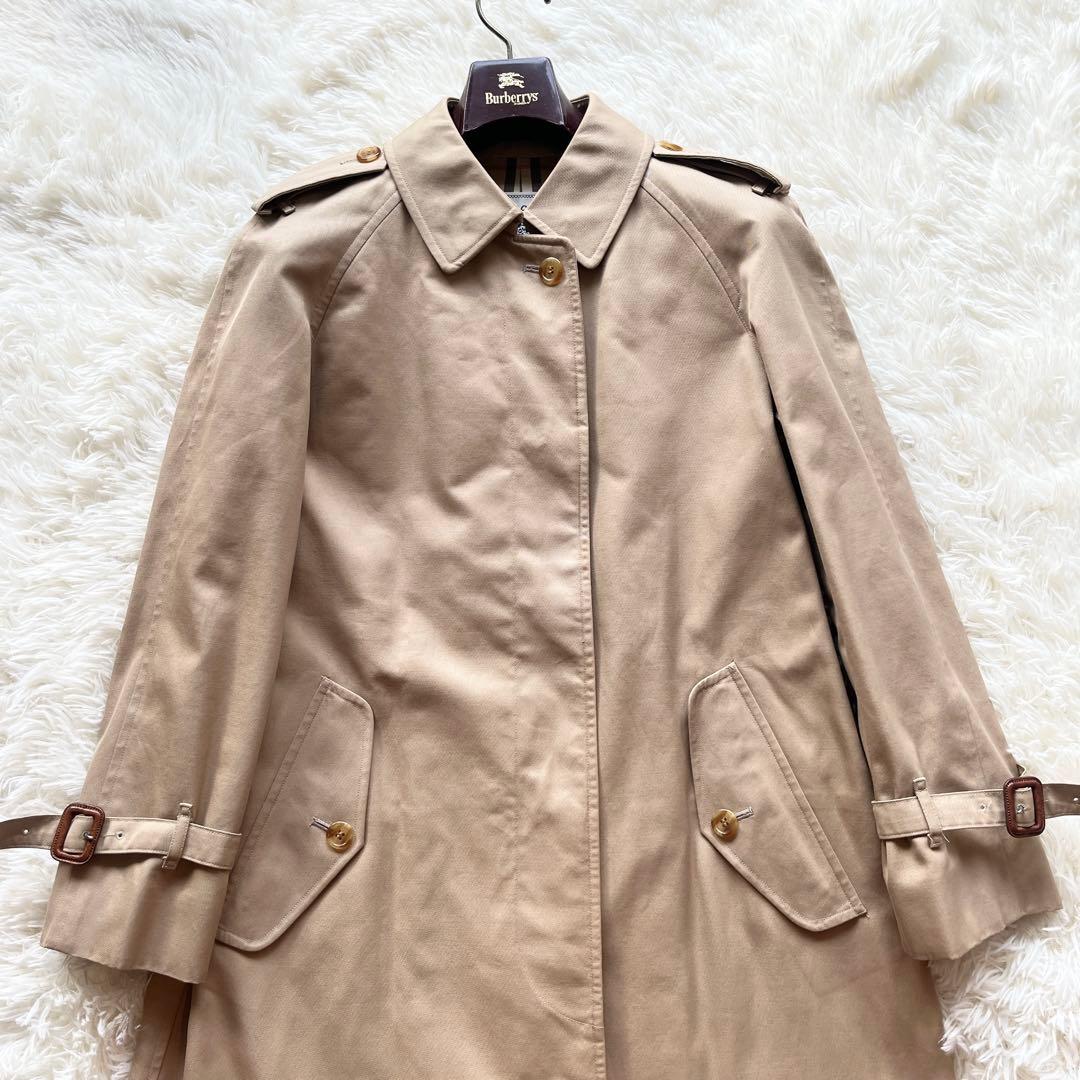 美品　バーバリー　ステンカラーコート　ベージュ　ライナー付き　ノバチェック