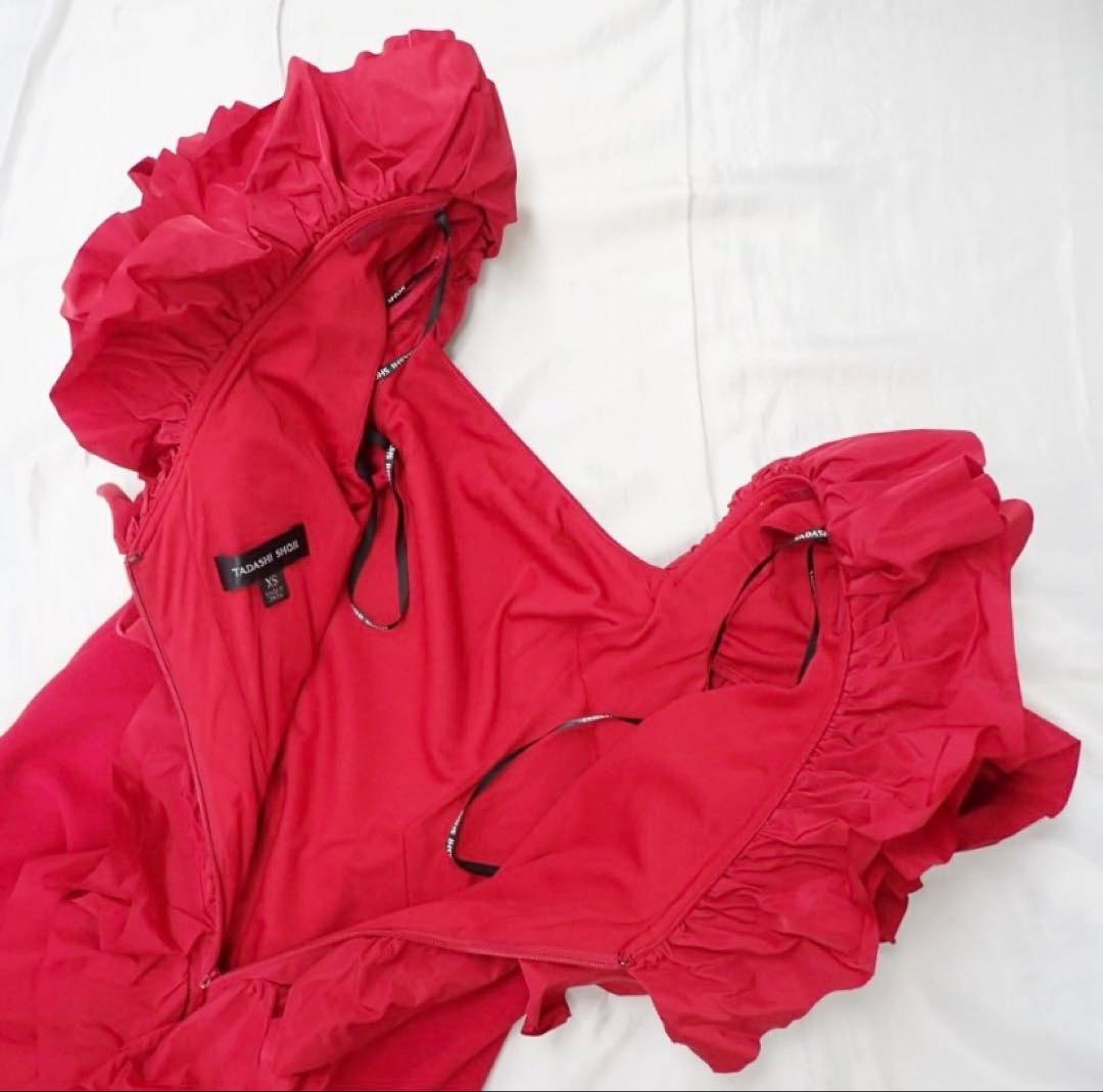 tadashi shojiバックフリルドレス