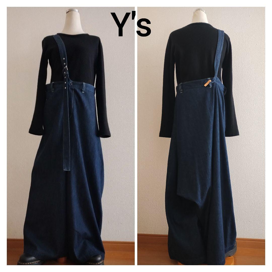 【美品】Y's ワイズ ワンショルダー 変型デニムパンツ