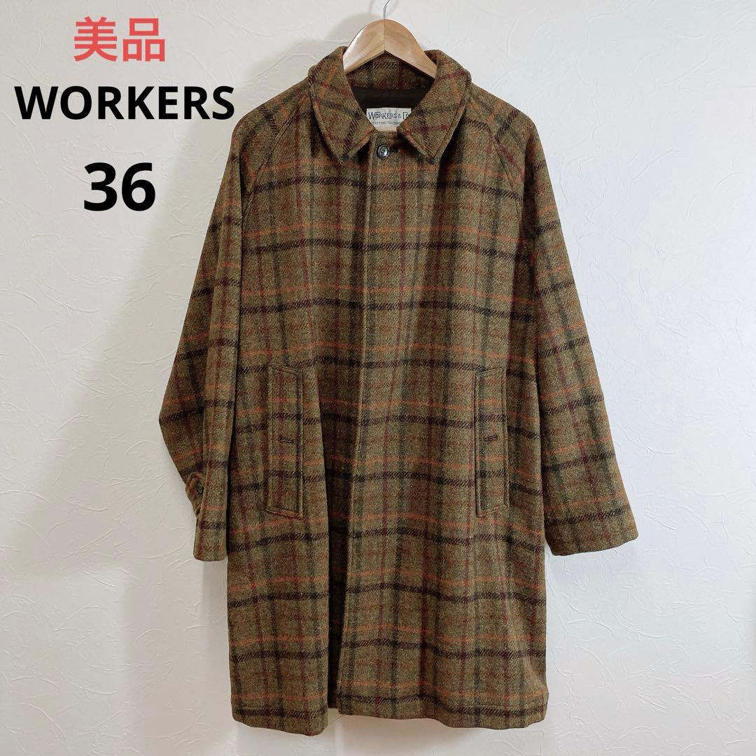 美品 WORKERS Bal Collar Coat Harris Tweed