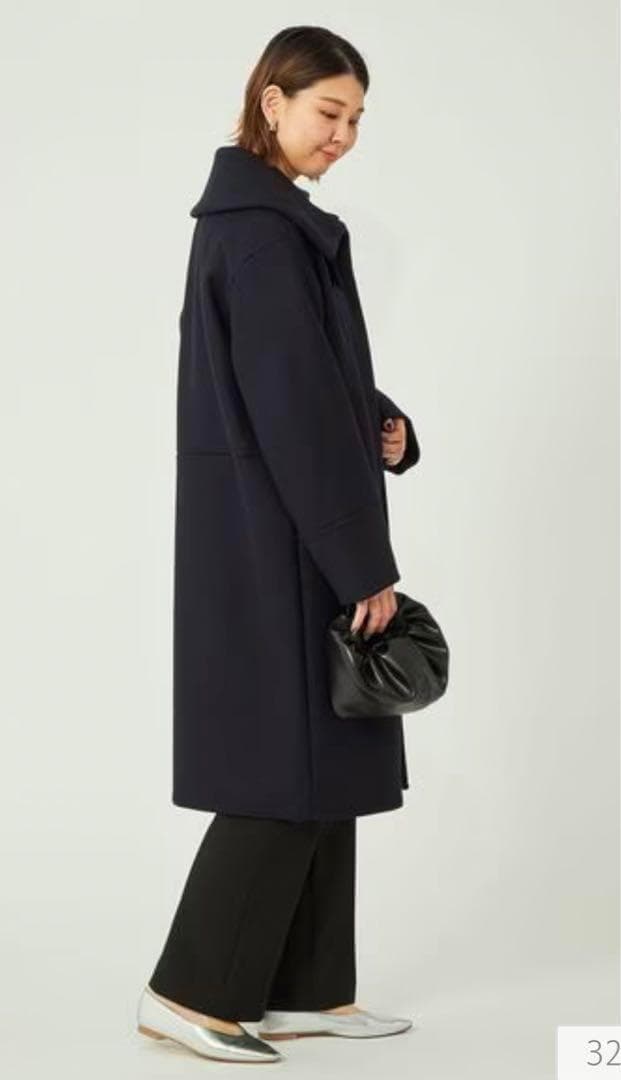 ユナイテッドアローズ レディース メルトンビックカラーコート M ネイビー