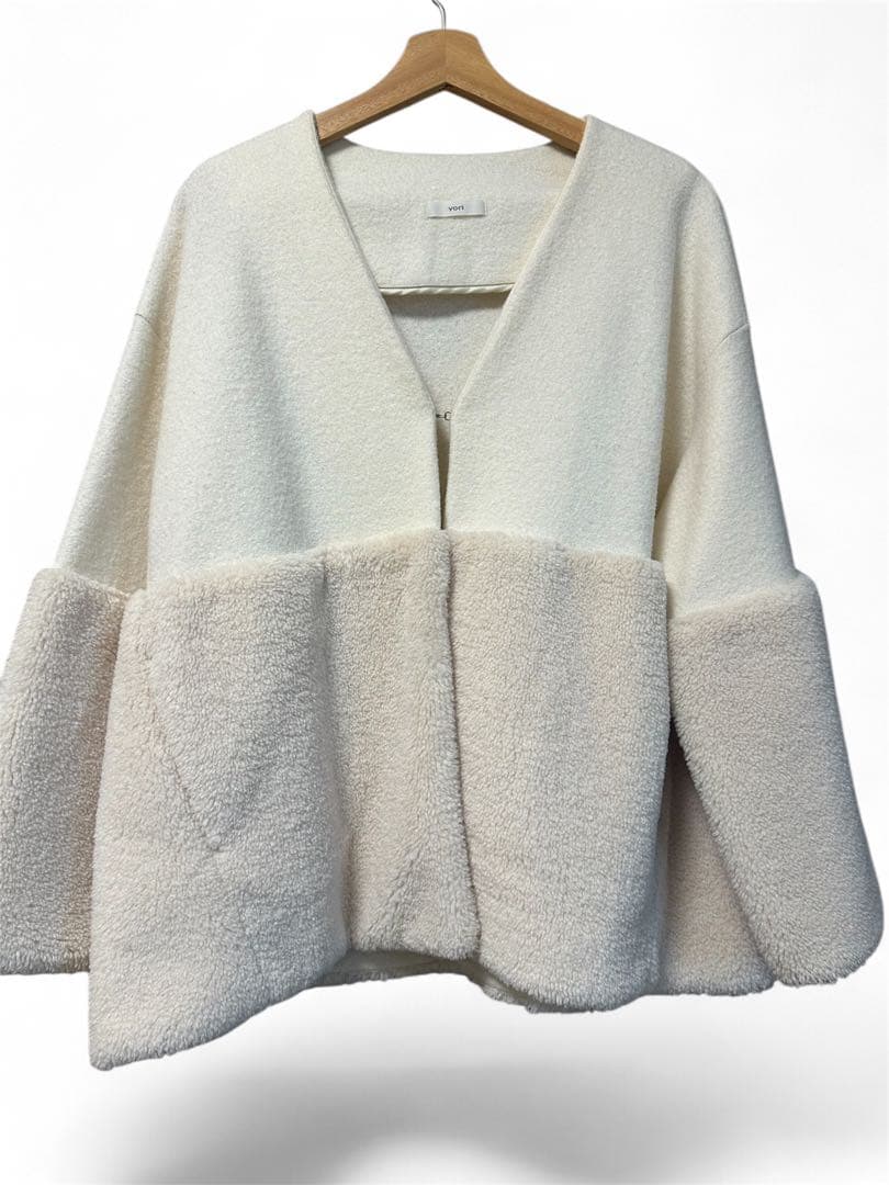 yori ヨリ Vネックファーショートコート 美品✨即日発送!!