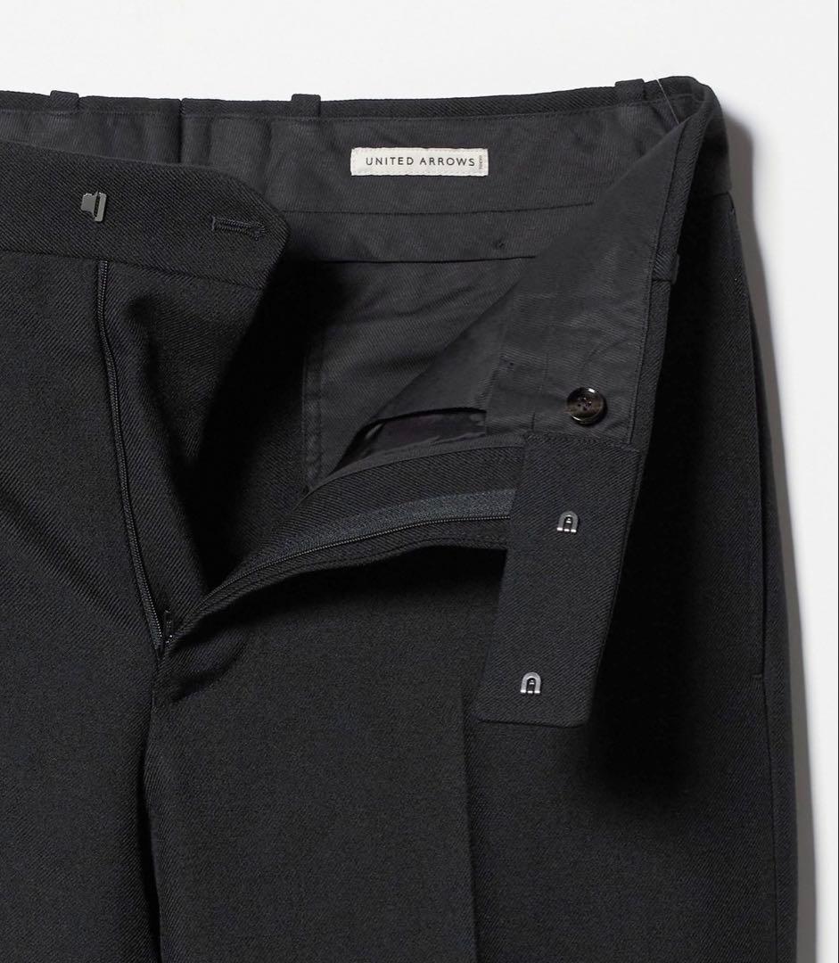 ユナイテッドアローズ セーラーサージ ワイドストレート スラックス ブラック　M