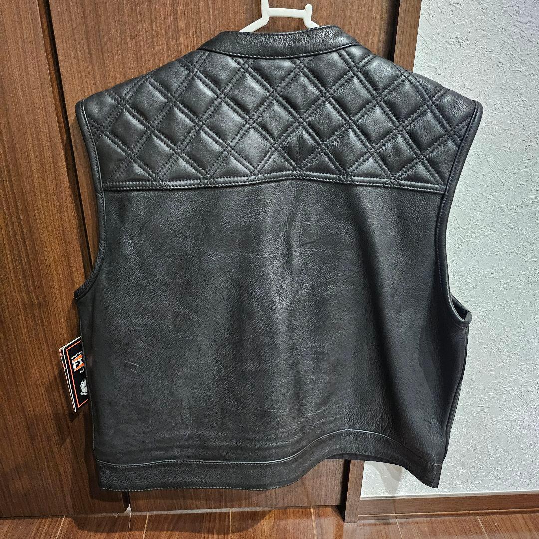 MFG FIRST CO メンズ モーターサイクル レザーベスト XL,