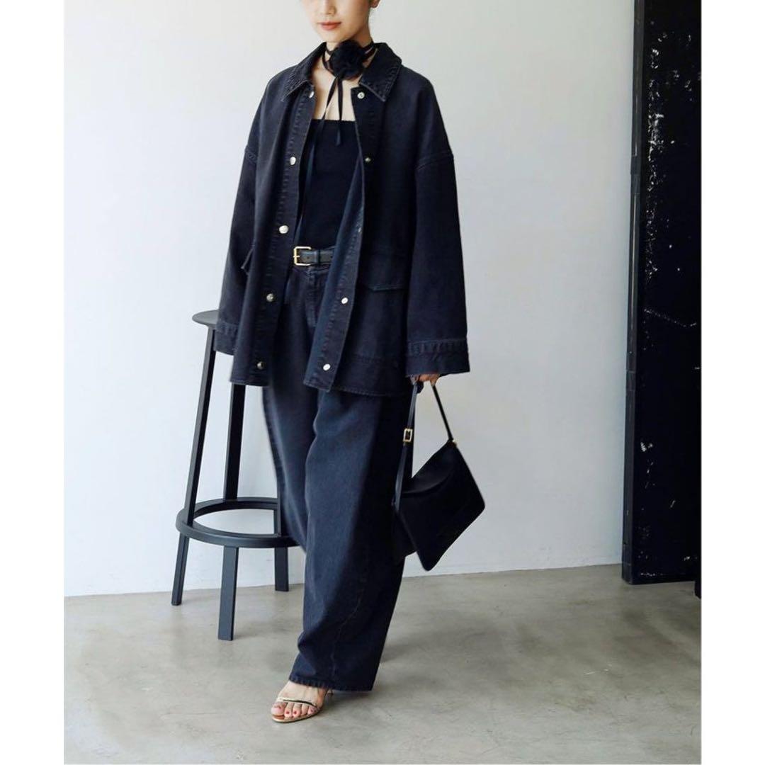 【未使用級】 L'ESSAGE デニム カバーオール インディゴ フリー