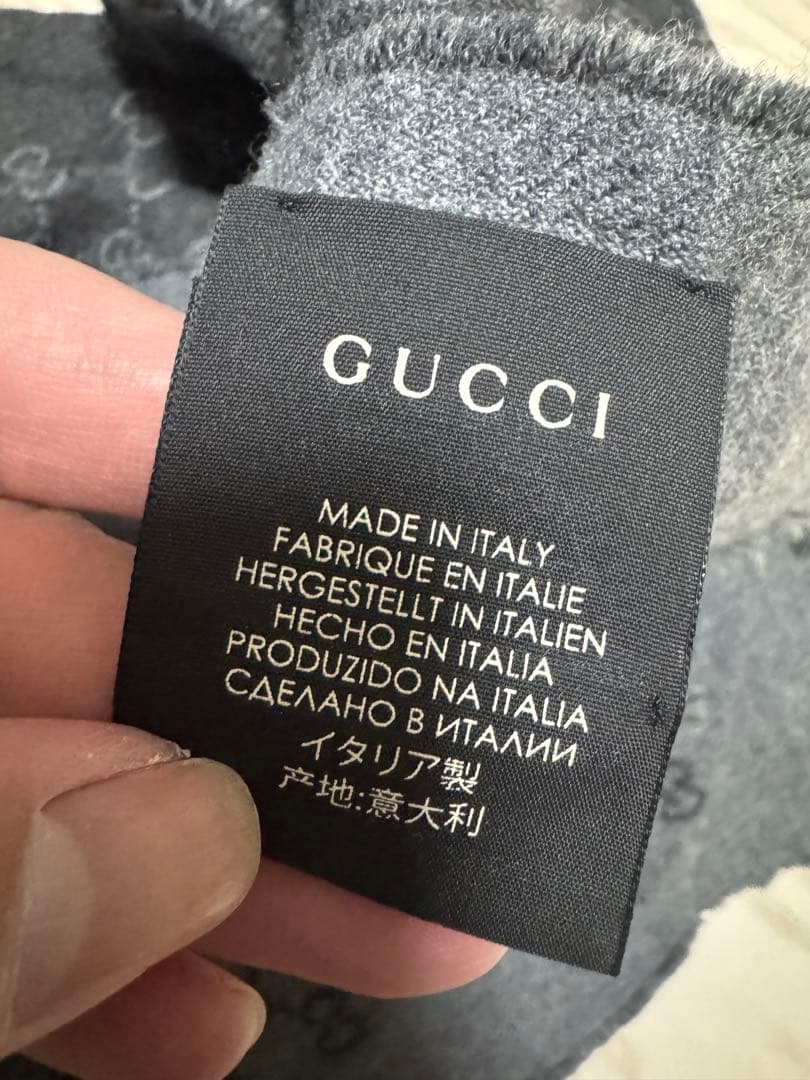 GUCCI GGパターン マフラー グレー　グッチ