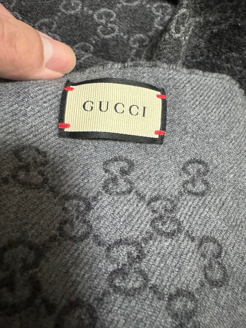 GUCCI GGパターン マフラー グレー　グッチ