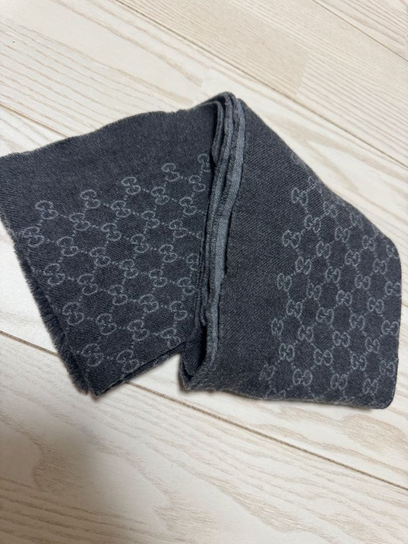 GUCCI GGパターン マフラー グレー　グッチ