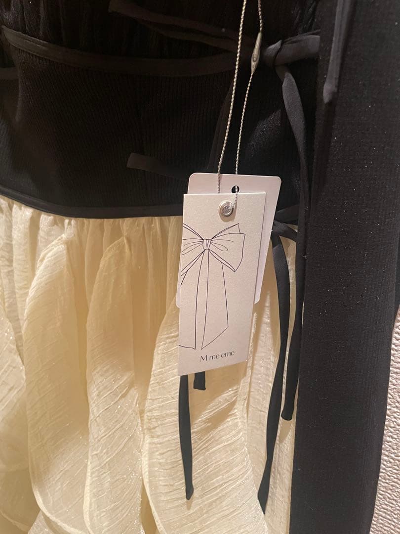 （完売品）m.me.eme ラッフルフリルシフォンドッキングワンピース